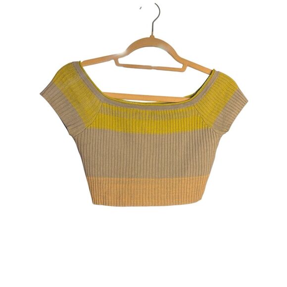 Daily Practice by Anthropologie Tuvalu Cropped Sweater Sz XS Green Blue - Picture 9 of 10